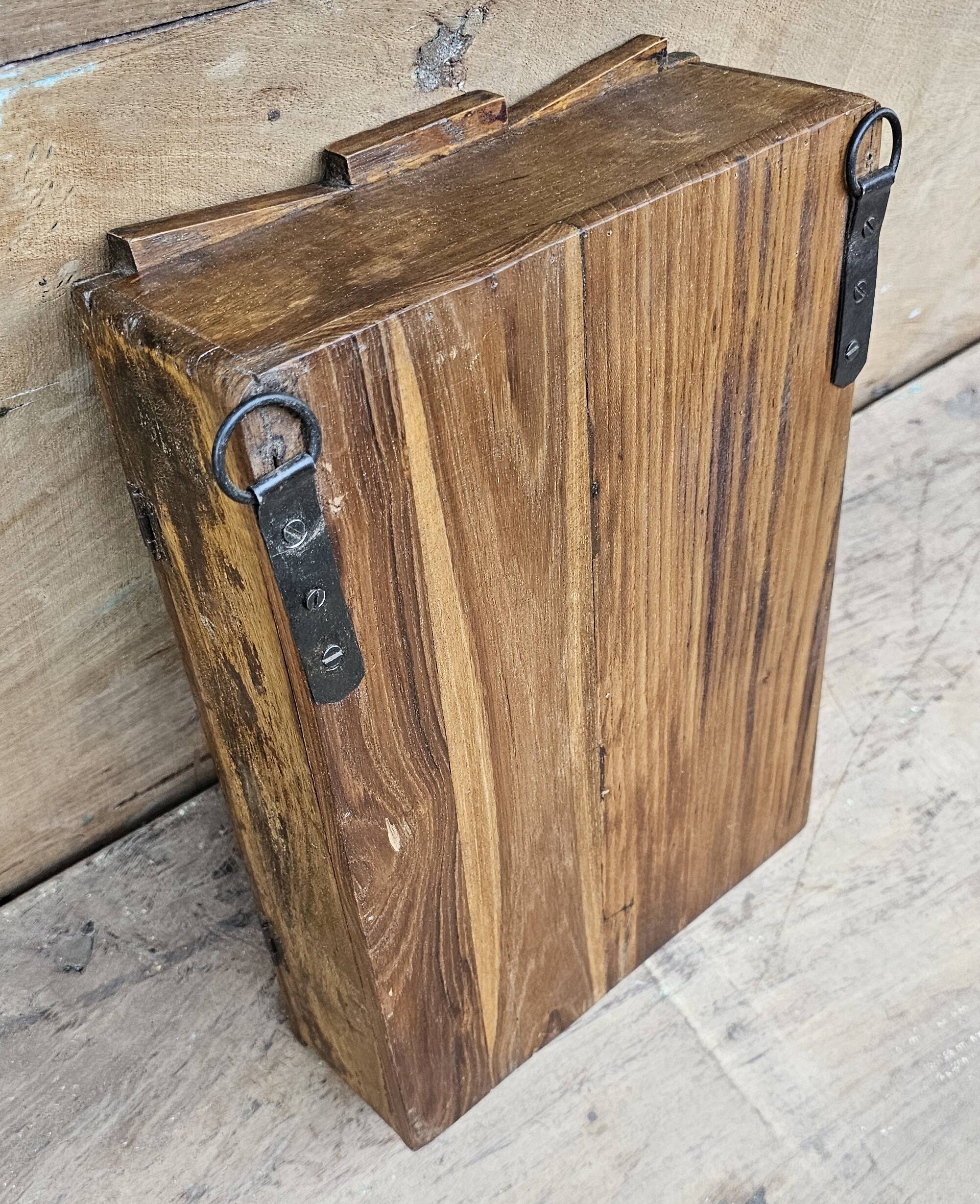 Old Art Deco wall display case in Burmese teak