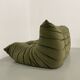Vintage 2 and 3 seater green velvet togo set