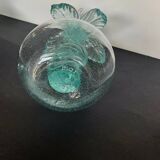 Pair of bubble glass "palm tree" candlesticks