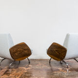 Pair of lounge chairs in Kvadrat/Sahco Boucle "360" by Janusz Różański, 1950's