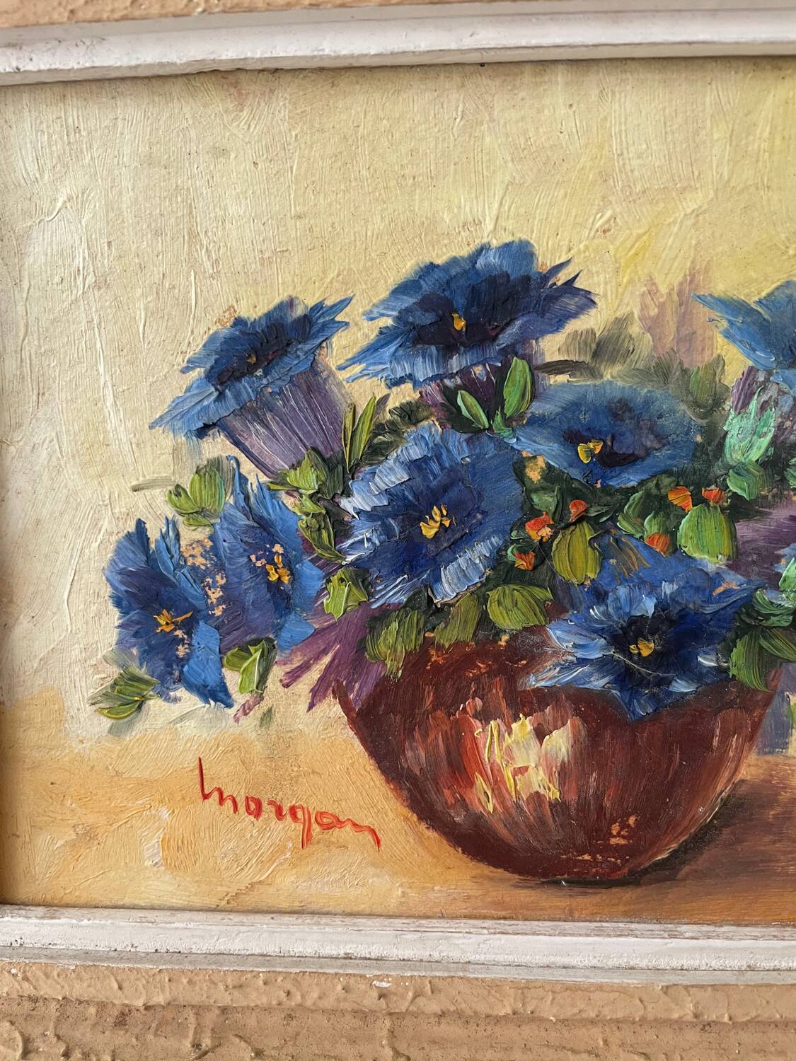 Pair of small paintings, bouquet of flowers