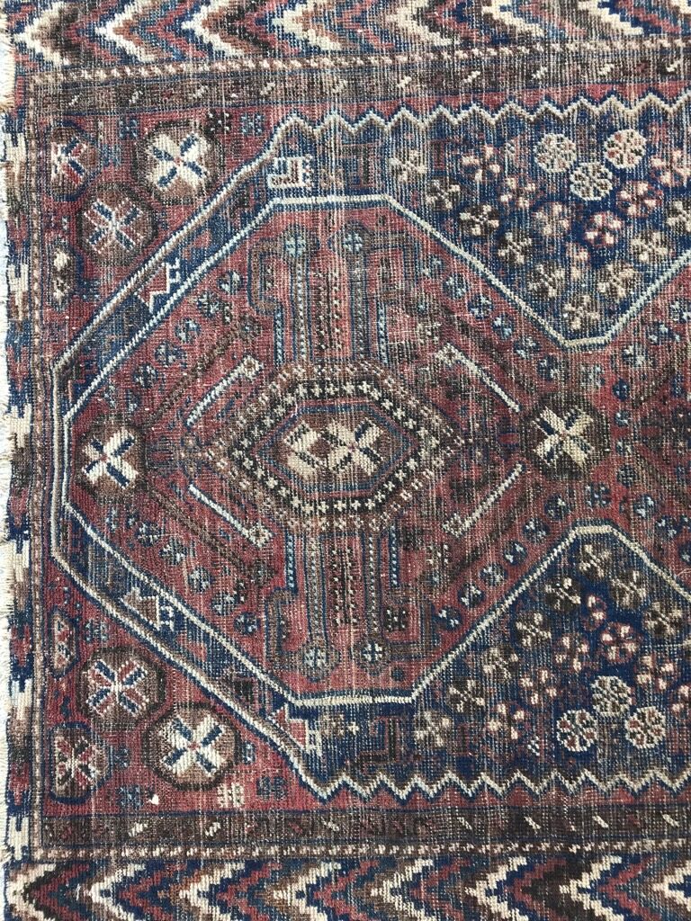 Carpet old persian hand made ghashghai wool 97 x 152 cm