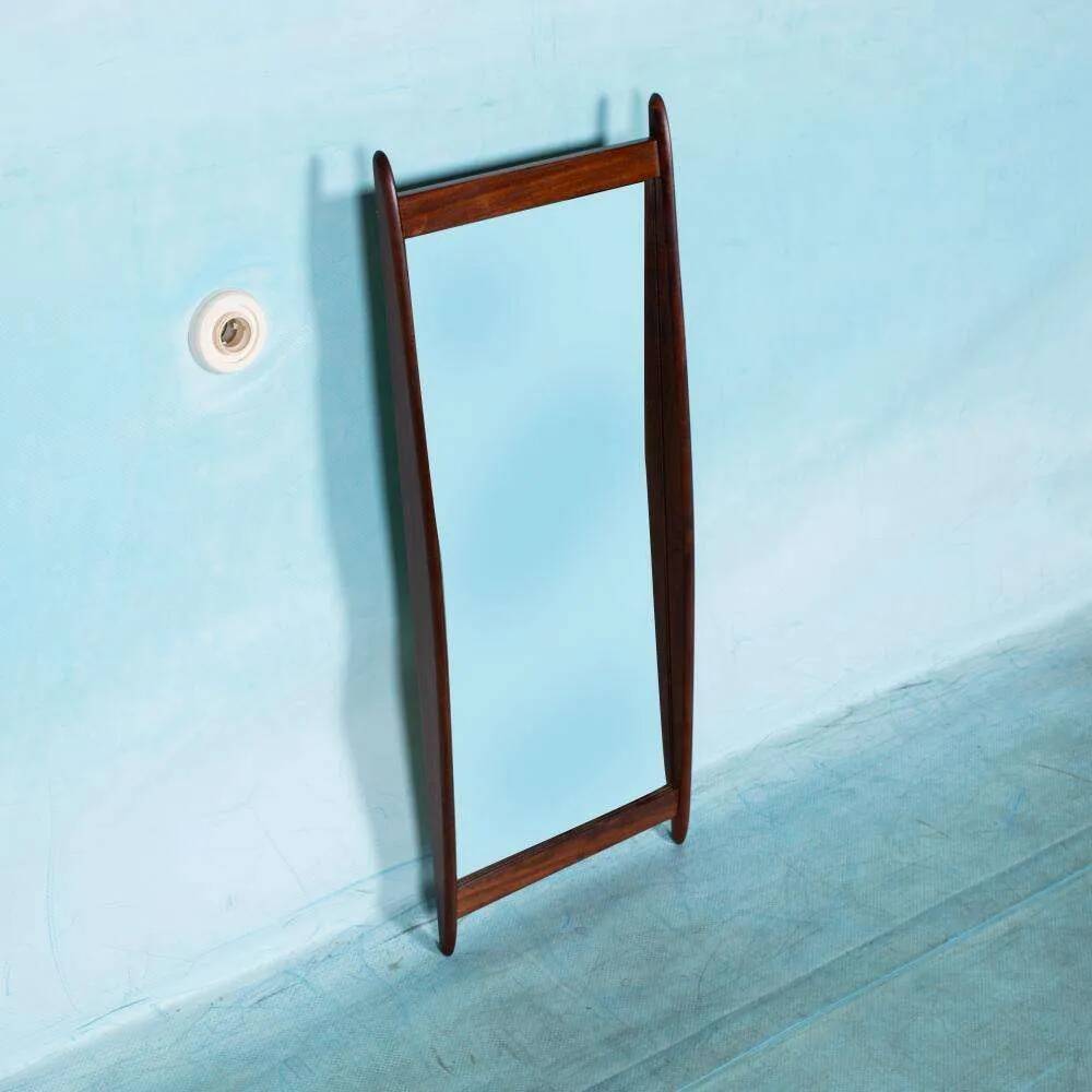 Scandinavian teak mirror from the 1960s.