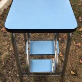 Flexible stool in vintage sky blue formica stepladder