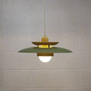 Lampe suspendue laquée verte vintage - Danemark 1980 -