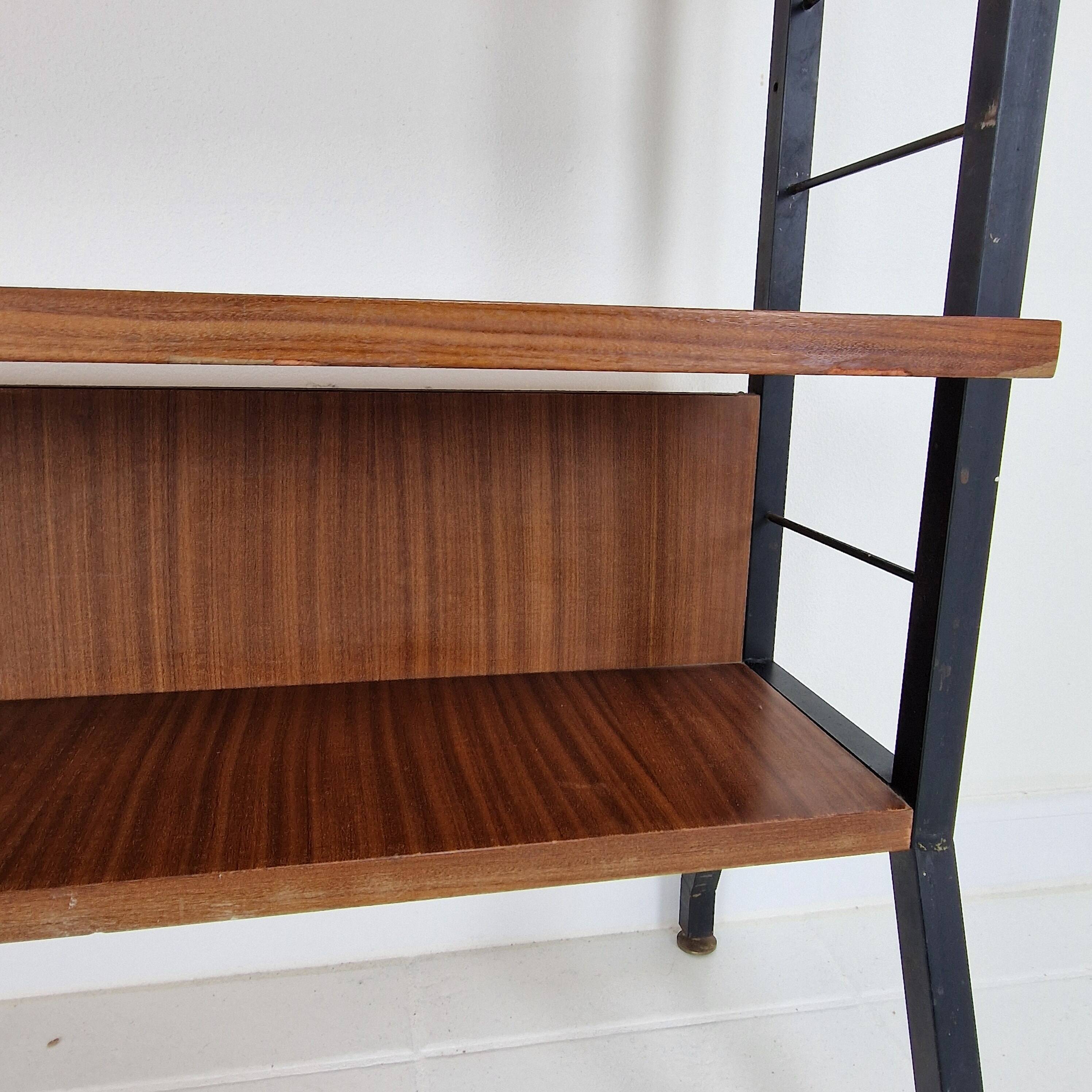 Italian Free Standing Teak Shelving Unit, 1950's