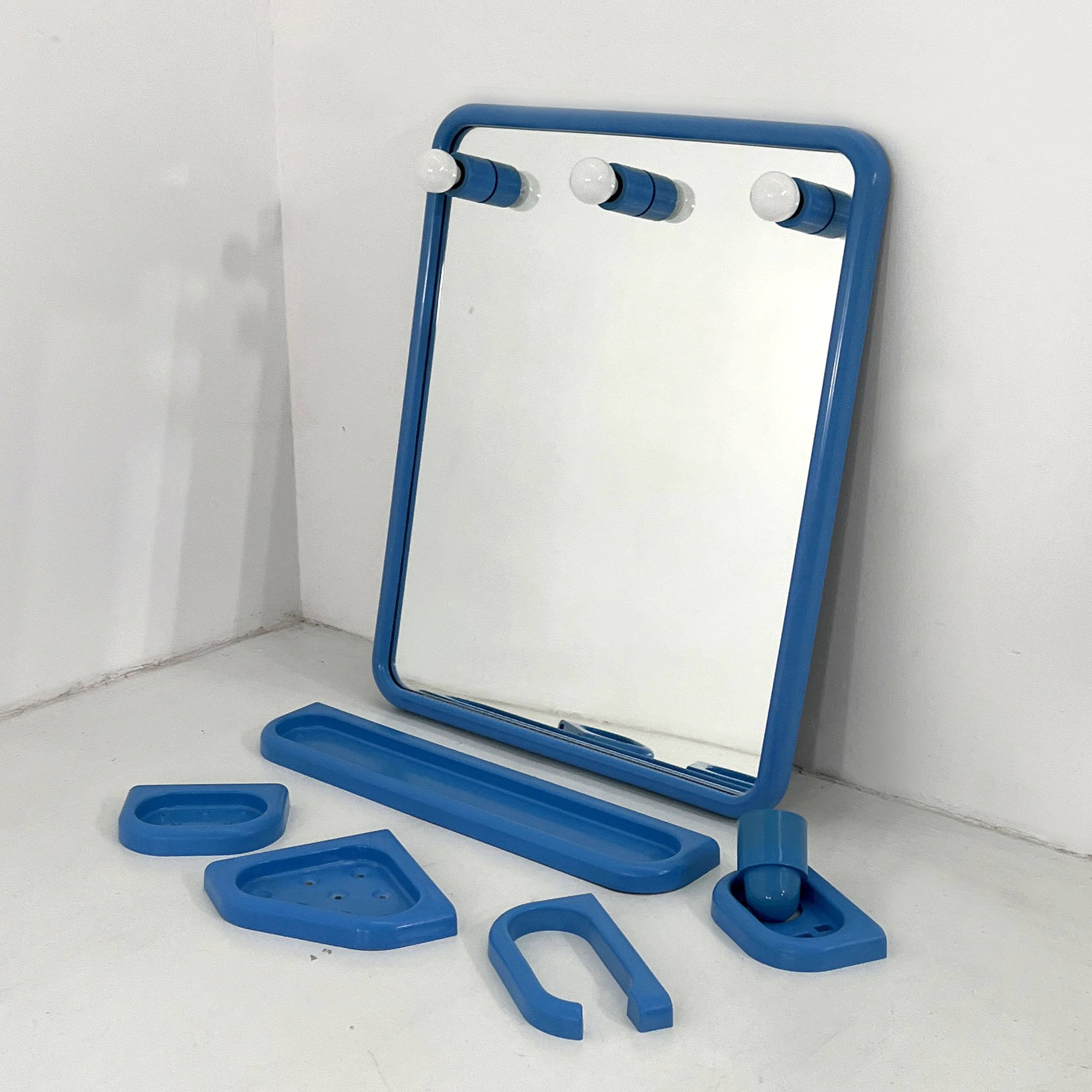 Blue Bathroom Set by Gedy, 1970