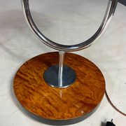 Lampe de sol Bauhaus restaurée avec table intégrée par R. Slezák