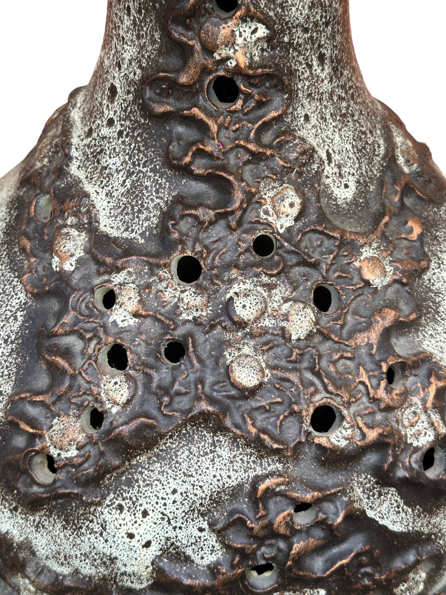 Large Brown Fat Lava Ceramic Floor Lamp by Richard Essig, 1960s, Germany