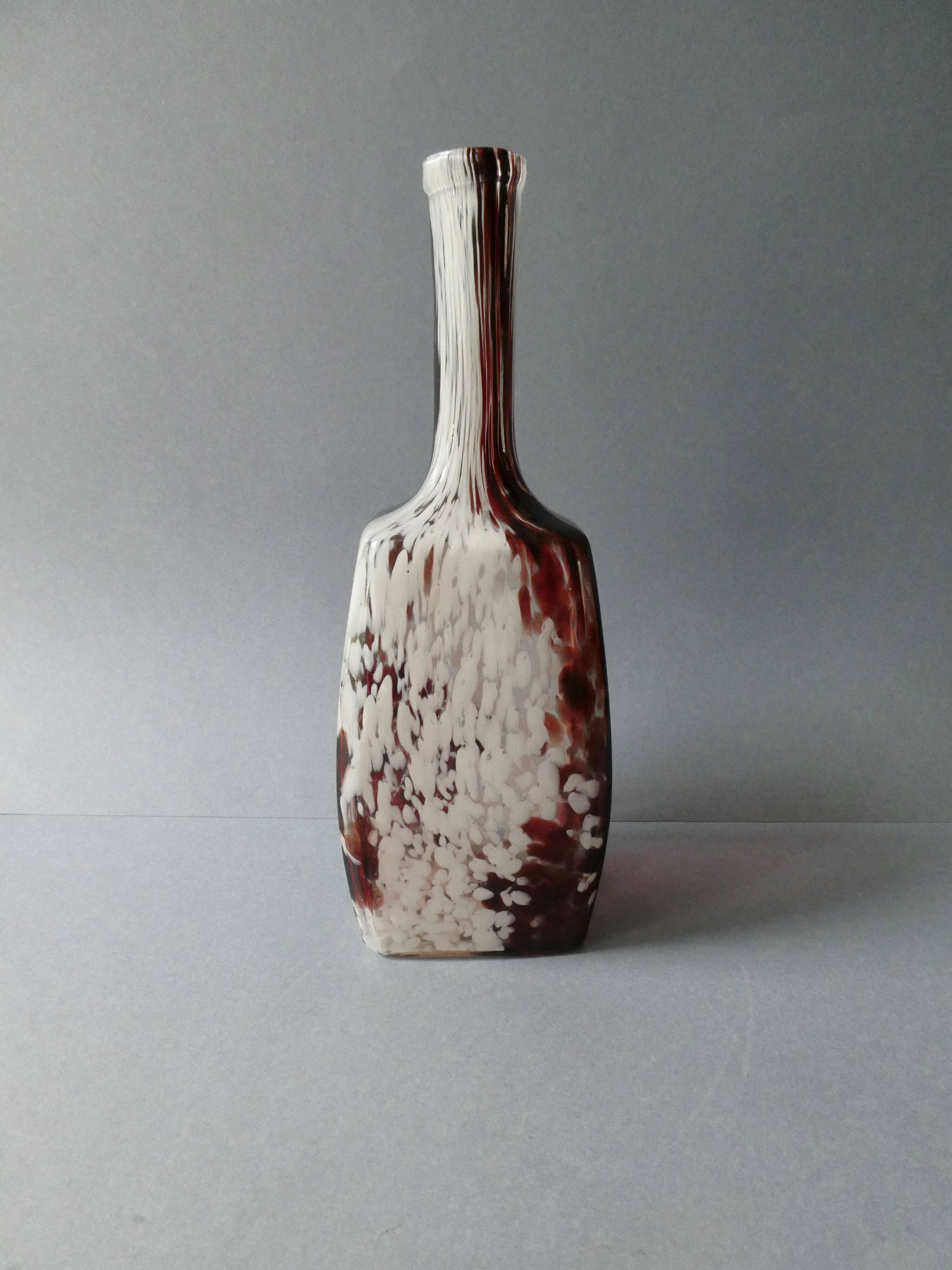 Blown glass bottle vase, Clichy glassworks