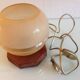 Bedside lamp globe in beige granite glass art deco style