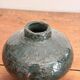 Glazed Engraved Bowl Vase with Geometric Flowers, Popular Art from the 50s