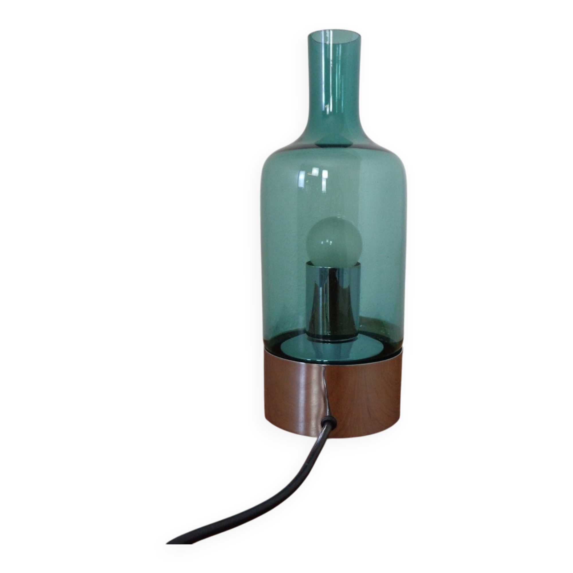 Italian glass and chrome table lamp, 1960s