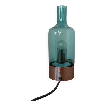 Italian Glass & Chrome Table Lamp, 1960s