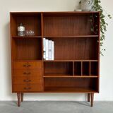 Vintage bookcase with drawers teak