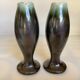 Pair of flamed ceramic vases Thulin Made in Belgium