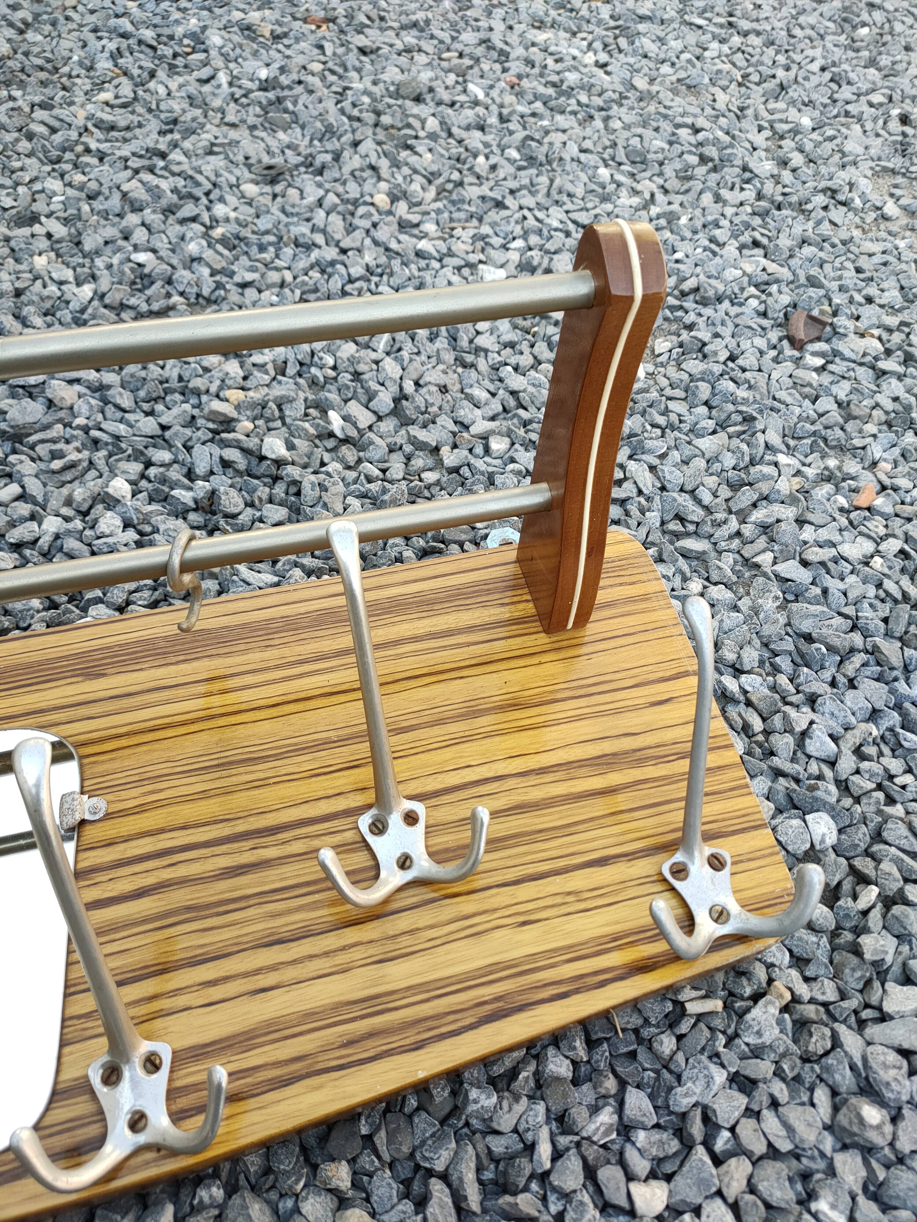 vintage coat rack with 6 hooks