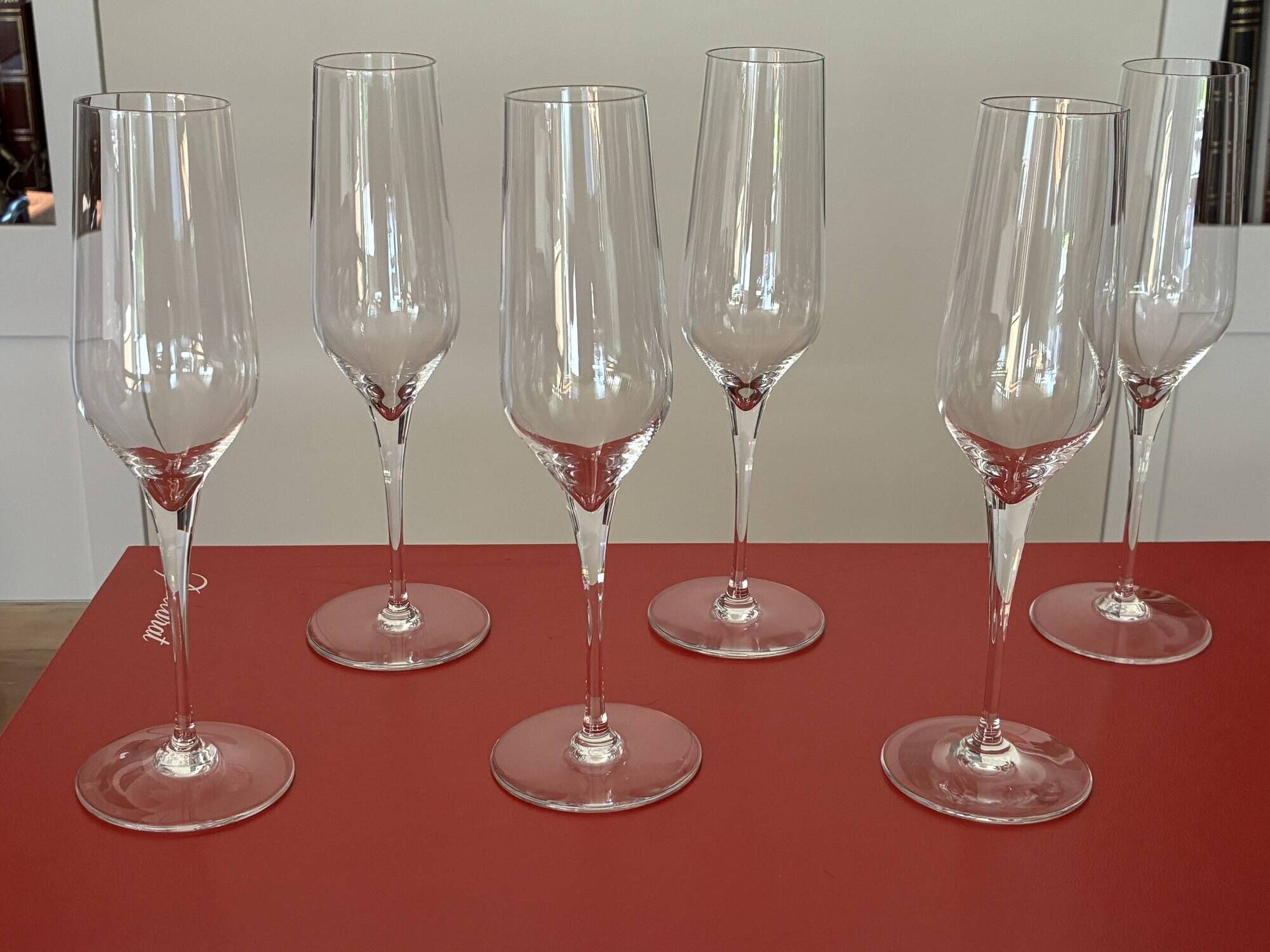 2 sets of 6 Baccarat Grand Siècle flutes. Never used.