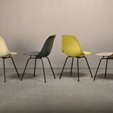 Ensemble de chaises d'appoint en fibre de verre Charles & Ray Eames DSX multicolores pour Herman Mi