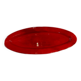 Plat en céramique rouge signé Voltz
