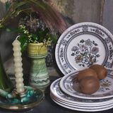 Six English porcelain dessert plates WOOD & SONS Dorset service