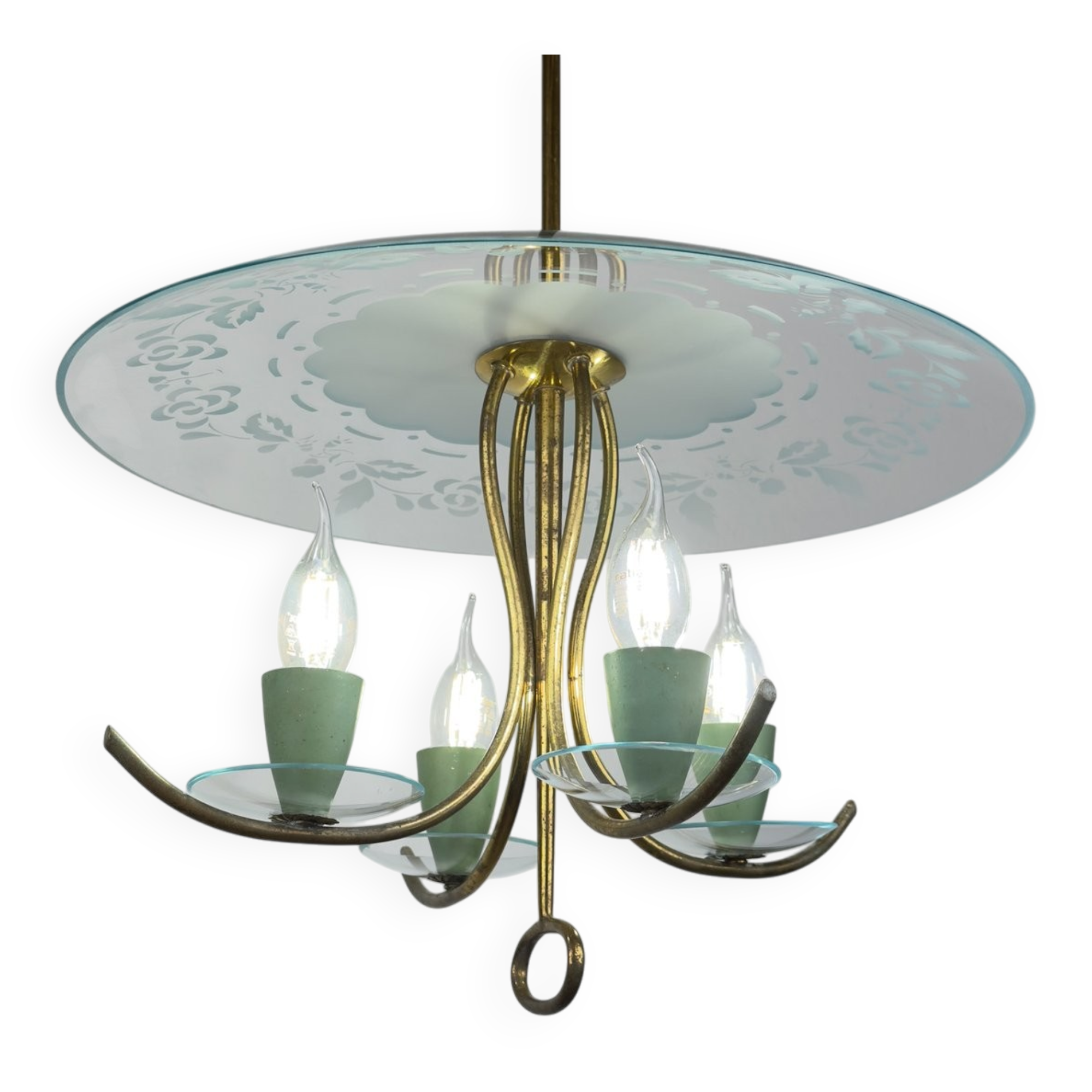 Vintage chandelier attributed to Pietro Chiesa for Fontana Arte, Italy, 1930s.