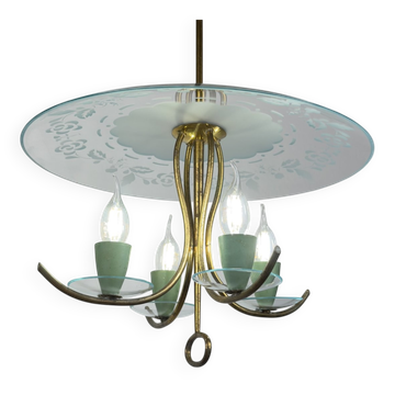 Vintage chandelier attributed to Pietro Chiesa for Fontana Arte, Italy, 1930s.