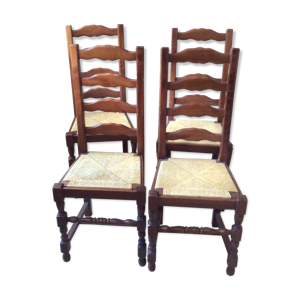 lot de 4 chaises paille