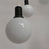 Cascade pendant lamp with 5 white glass balls, 70s