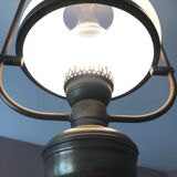 Lustre /suspension ancienne avec opaline /lampe à pétrole