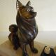 Table lamp, art deco, marble, opaline, bronze patinated metal decoration, switch