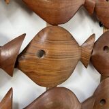 Old teak frame "fish" Scandinavian design of the 60s vintage decoration