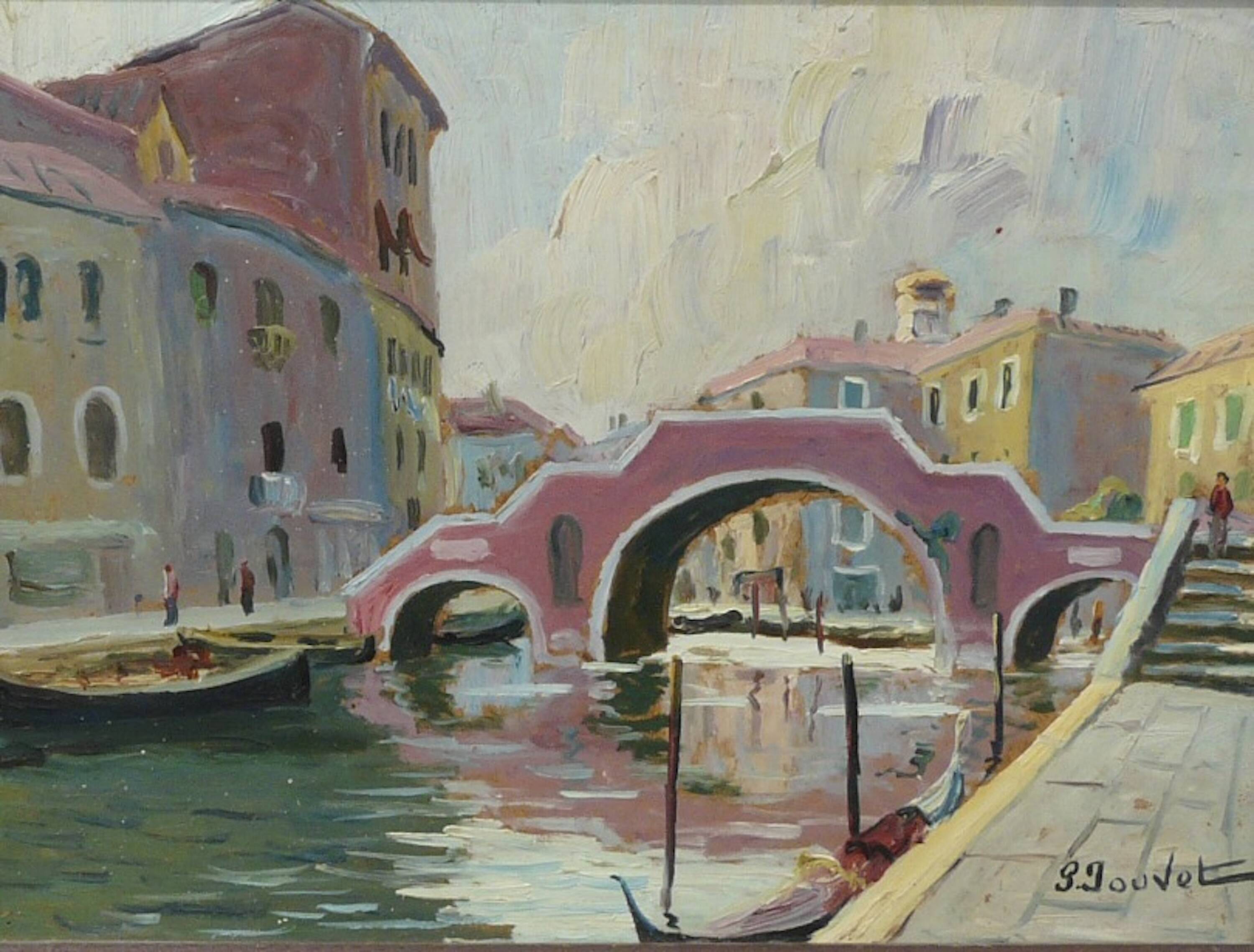Painting by Paul Jouvet, Venice bridge