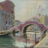 Painting by Paul Jouvet, Venice bridge