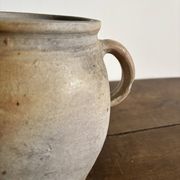 Ancien pot à graisse/vase en grès vernissé vintage – 2 anses