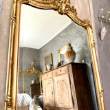 Antique gilded mirror with Louis XV pediment
