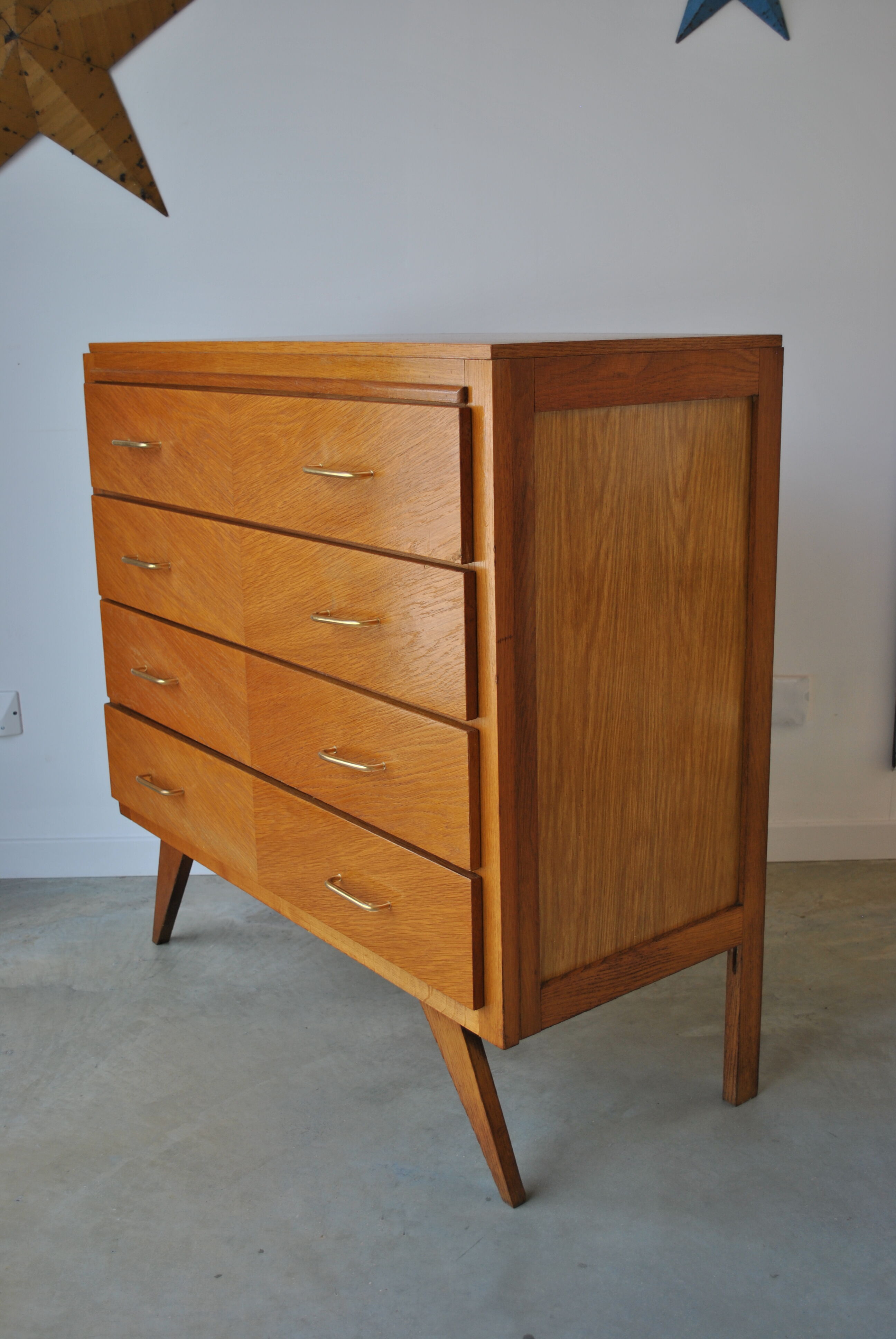 Chest of drawers vintage feet compass 1970