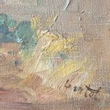 Hst painting "animated landscape" by hf vertet (1847-1924) known as l'abbé vertet