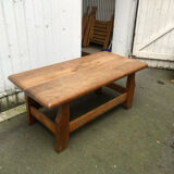 Brutalist oak coffee table, 1960s