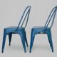 Pair of Tolix Chairs in blue metal by Xavier Pauchard