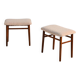 Scandinavian teak stools with sheepskin seat, 1960s