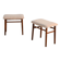 Scandinavian teak stools with sheepskin seat, 1960s