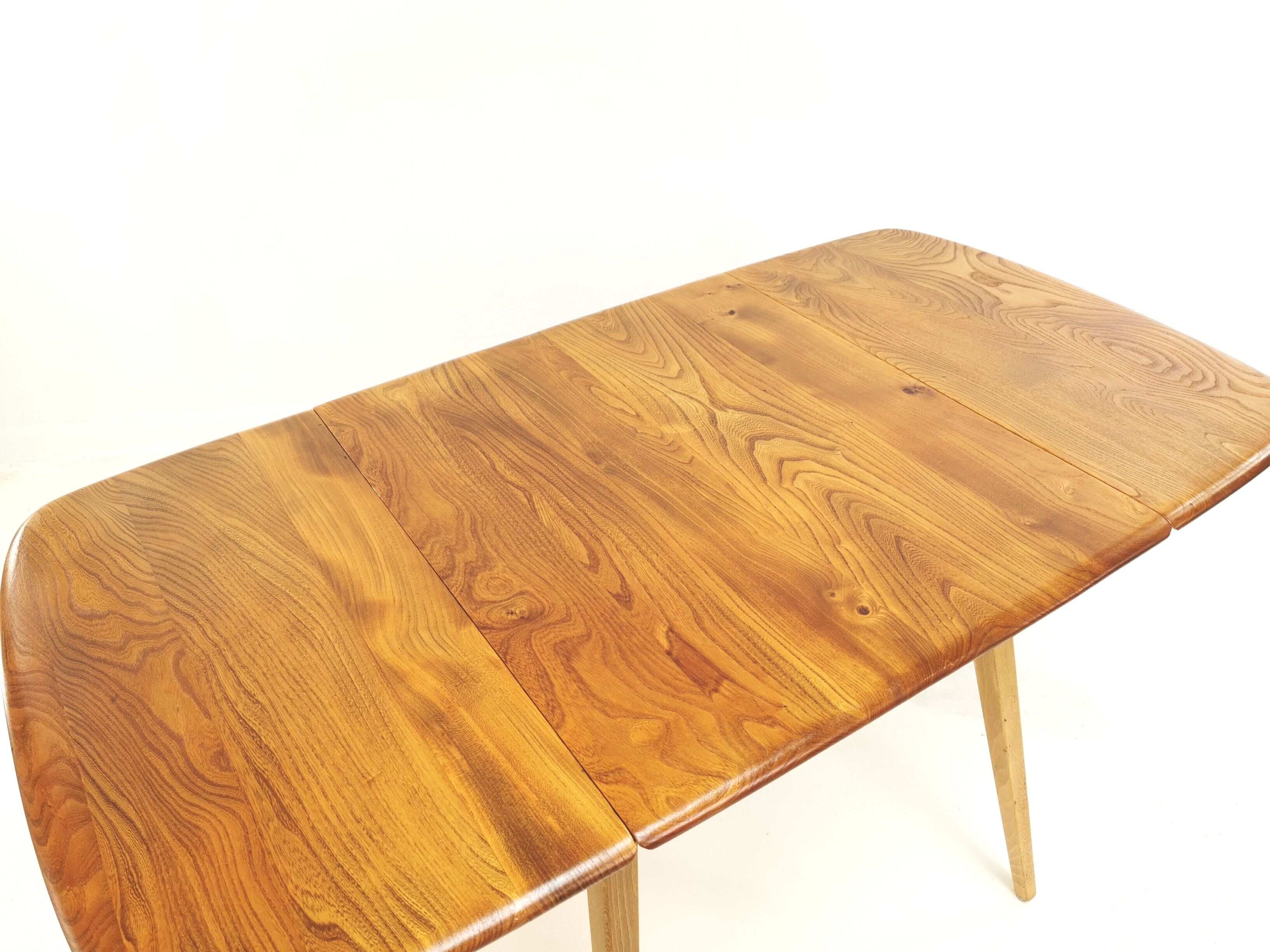 Mid century Ercol beech & elm drop leaf dining kitchen breakfast table