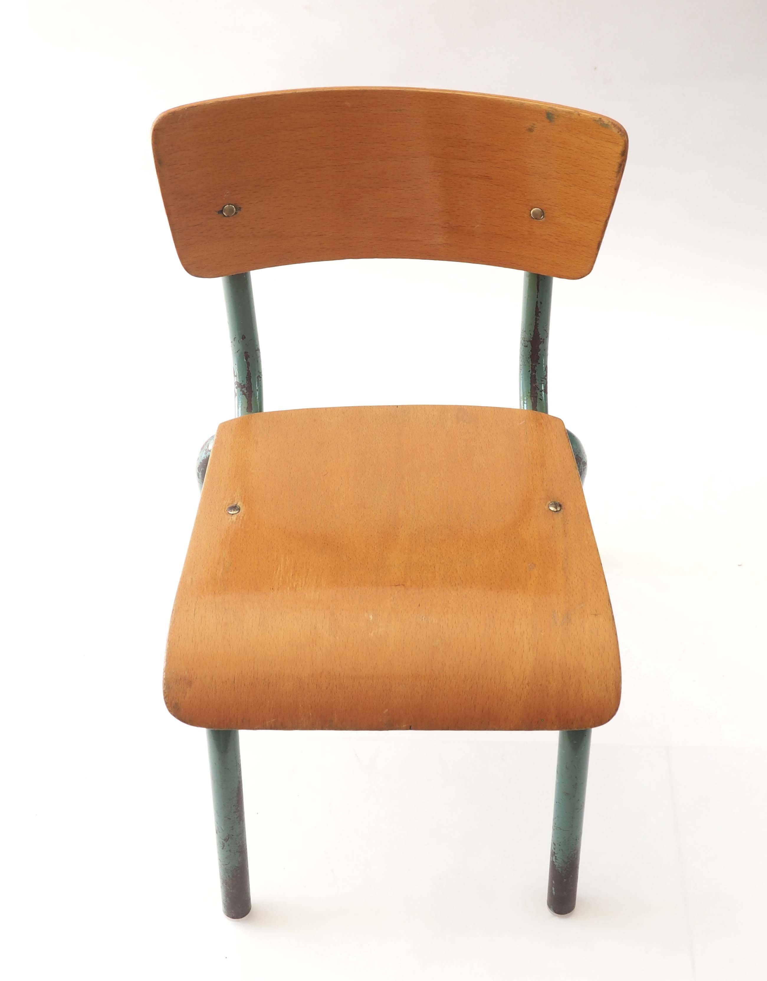 Chaise d'écolier bois blond