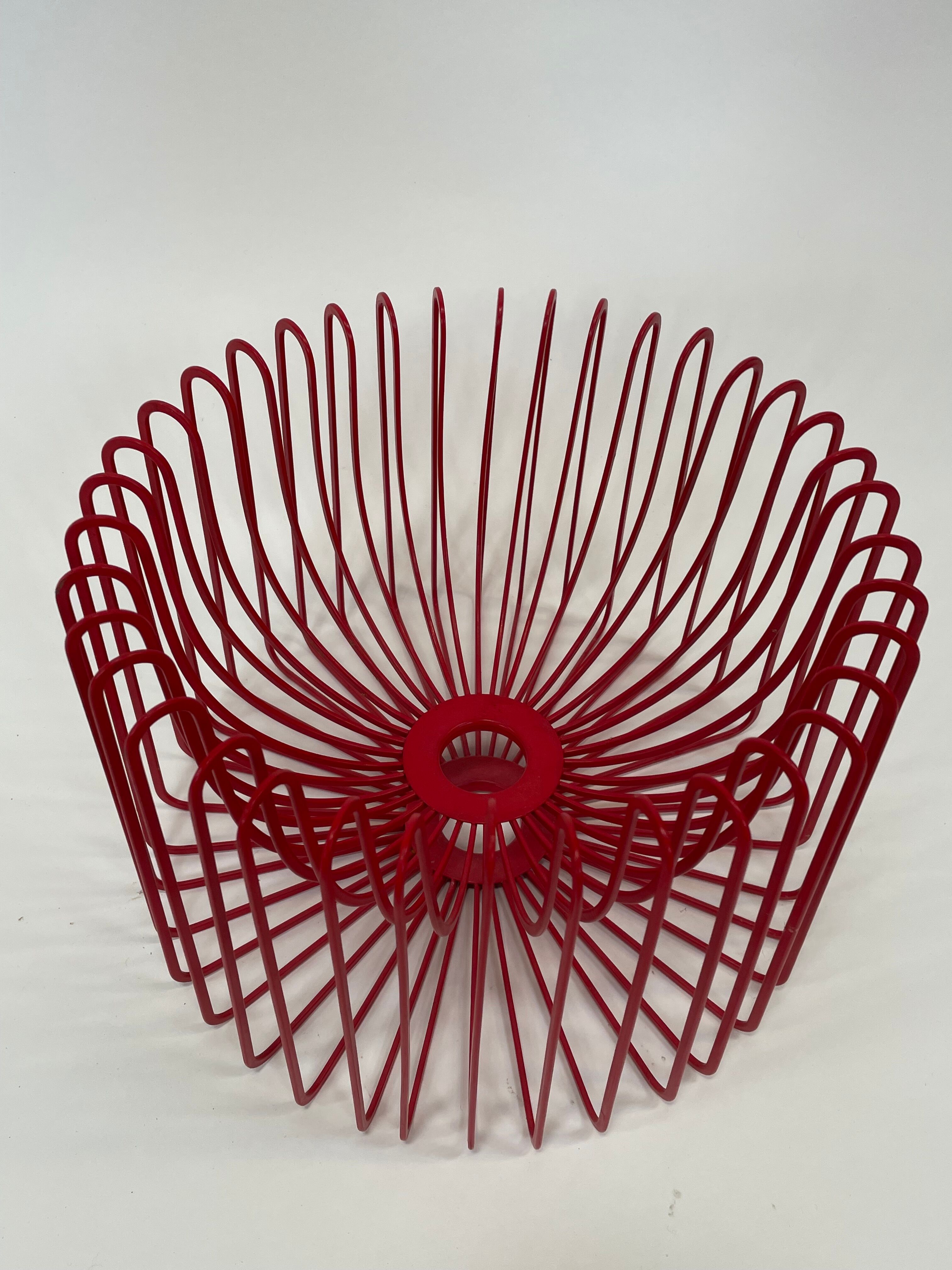 Ehlén Johansson for Ikea - metal red 'Trådig' fruit bowl basket