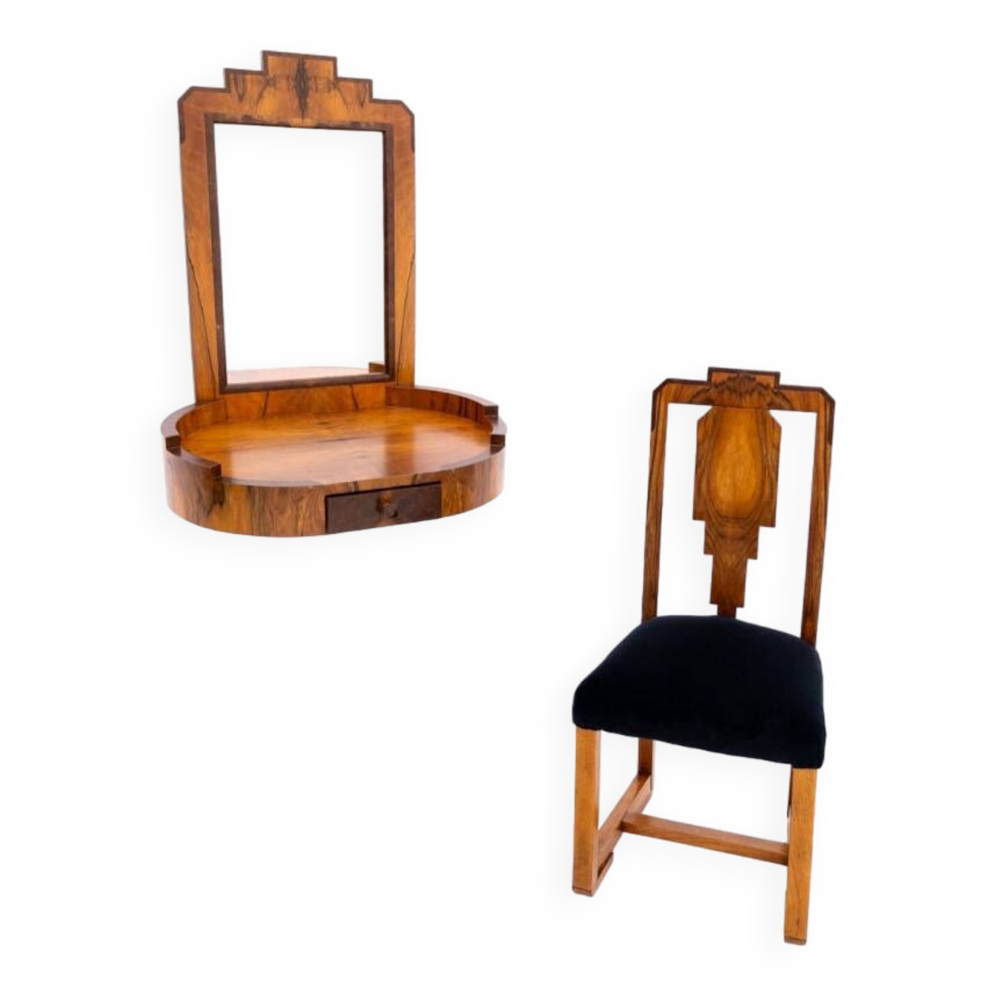 Dressing table with chair in Art Deco style, Poland, mid-20th century.