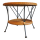 Mid century rattan and iron 2-level coffee or side table, 1960s