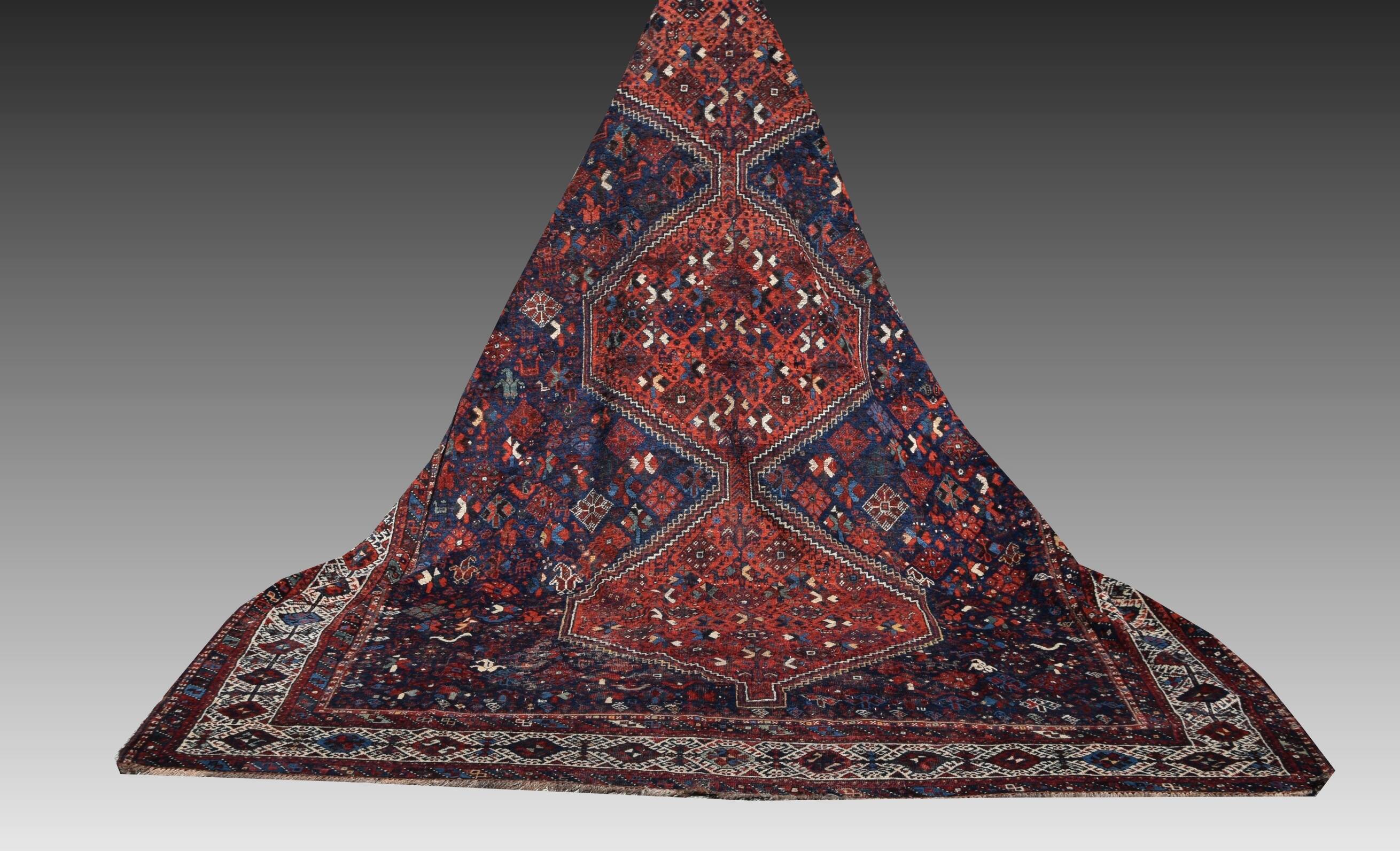 Oriental carpet Iran Shiraz, ancient Gashghaï - "Galerie Sardje"