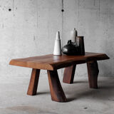 Free form coffee table in solid Elm-1970