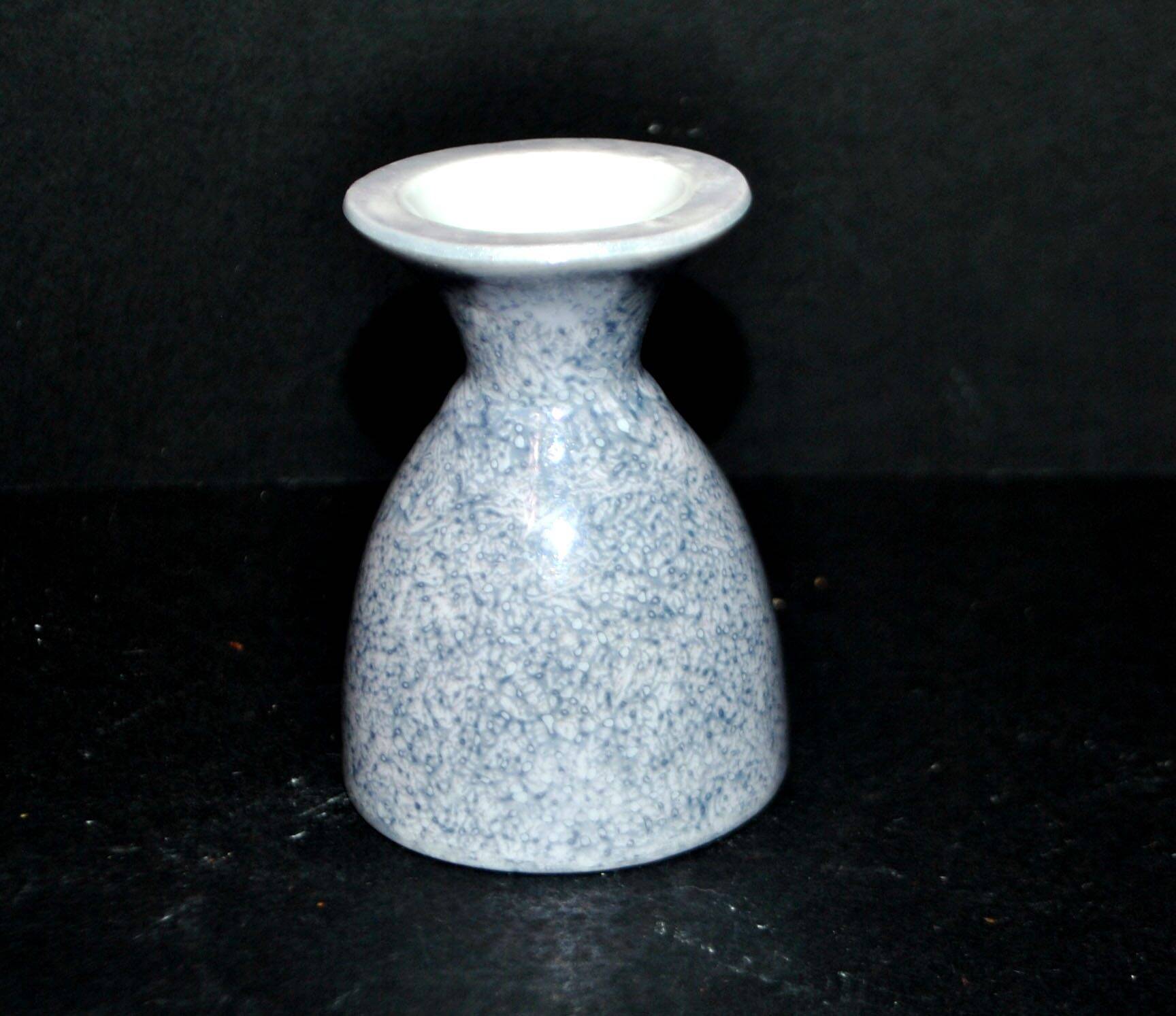 Vintage iridescent gray porcelain egg cup